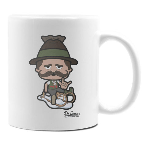 Da Sinzer Winter Edition Keramik Kaffeetasse 330ml Weiss Rampoldplatte Front