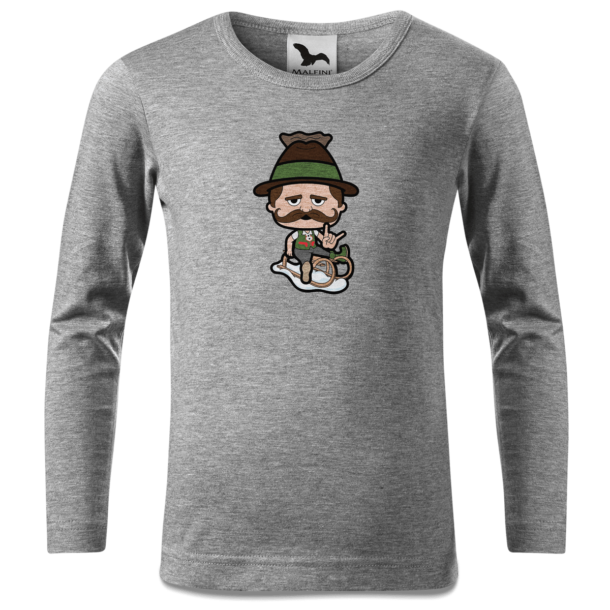 Da Sinzer Winter Edition Longsleeve Kinder Grau Meliert Waldering Front
