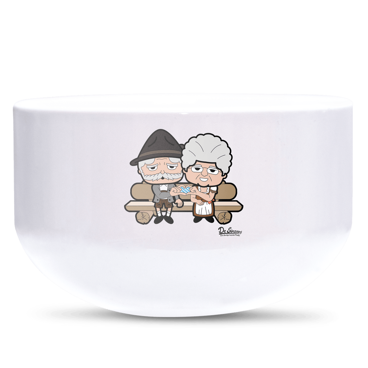 De Oid Sinzers Paar Gartenbank Keramik Mueslischale Weiss 600ml Staffelberg Front