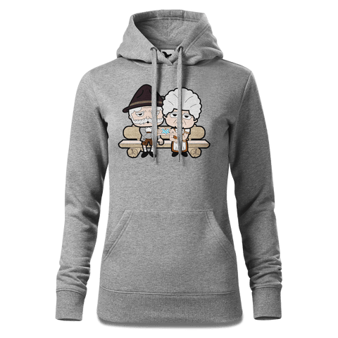 De Oid Sinzers Paar Gartenbank Sweatshirt Hoody Damen Grau Meliert Kieling Front