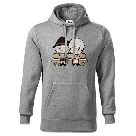 De Oid Sinzers Paar Gartenbank Sweatshirt Hoody Herren Grau Meliert Pulvermuehle Front