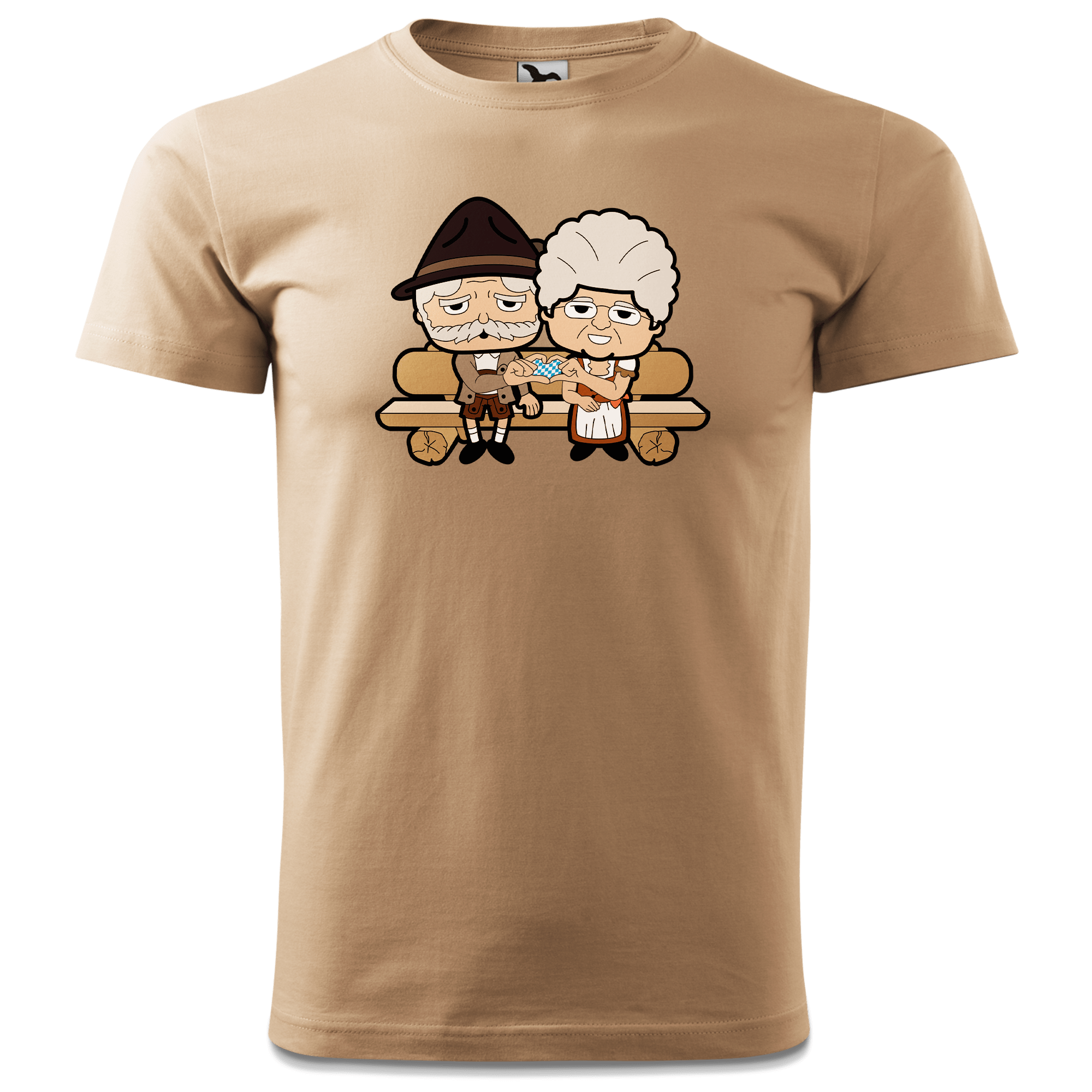De Oid Sinzers Paar Gartenbank T Shirt Herren Sand Hofmuehle Front