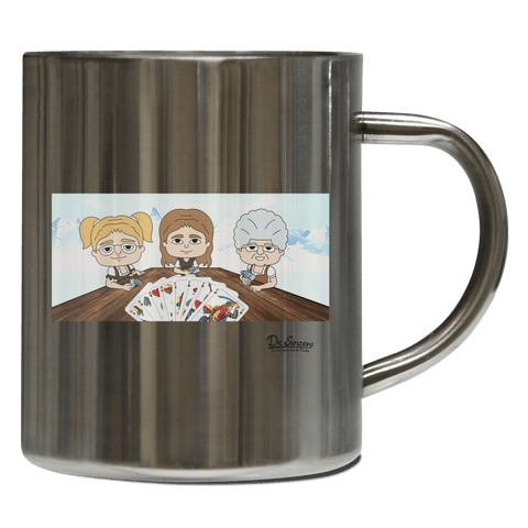 De Sinzers Buam Schafkopfspiel Edelstahl Kaffeetasse 400ml Grosser Arber Front