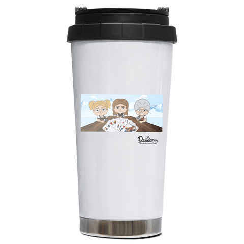 De Sinzers Buam Schafkopfspiel Edelstahl Trinkbecher To Go 470ml Weiss Wildbarren Front