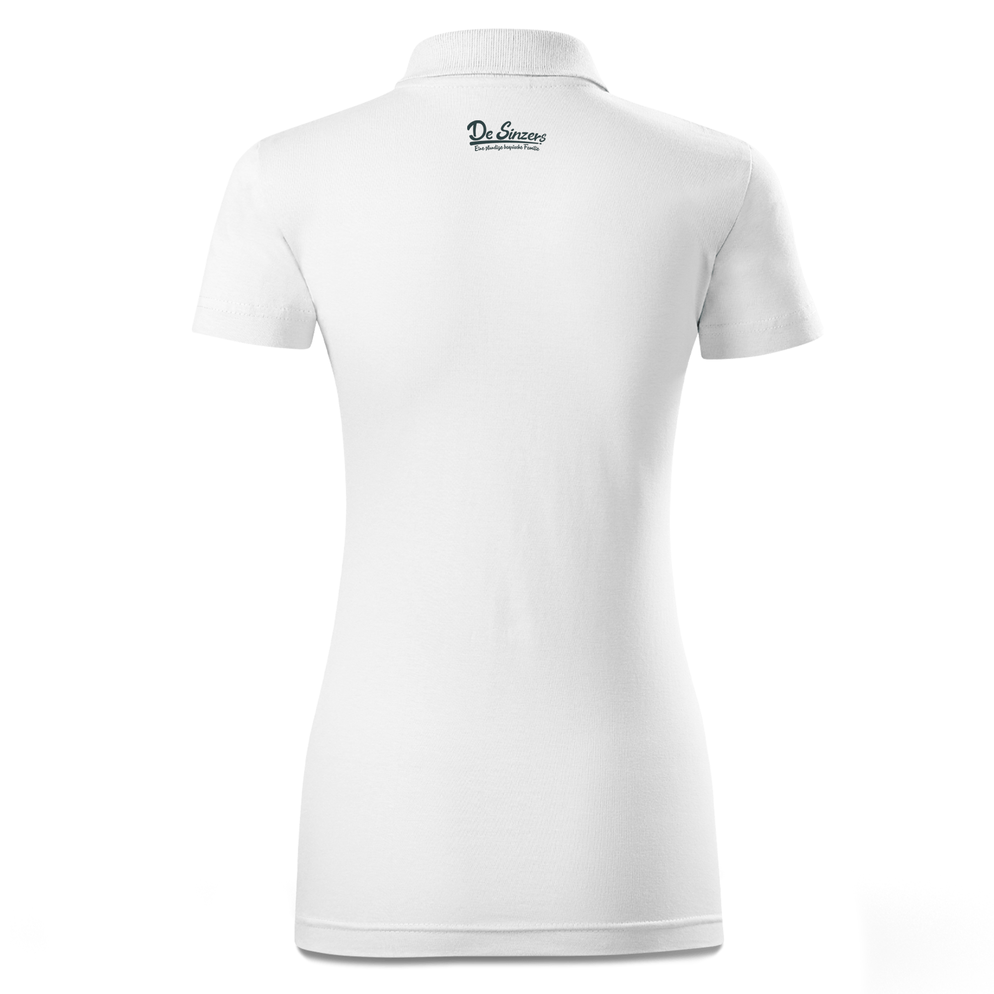 De Sinzers Buam Schafkopfspiel Polo Shirt Damen Weiss Simser Weg Back