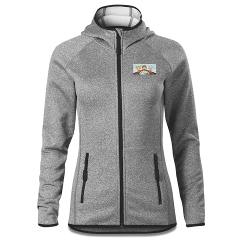 De Sinzers Buam Schafkopfspiel Stretch Fleece Damen Grau Meliert Krottenhausmuehle Front