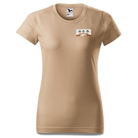 De Sinzers Buam Schafkopfspiel T Shirt Damen Sand Fussen Front