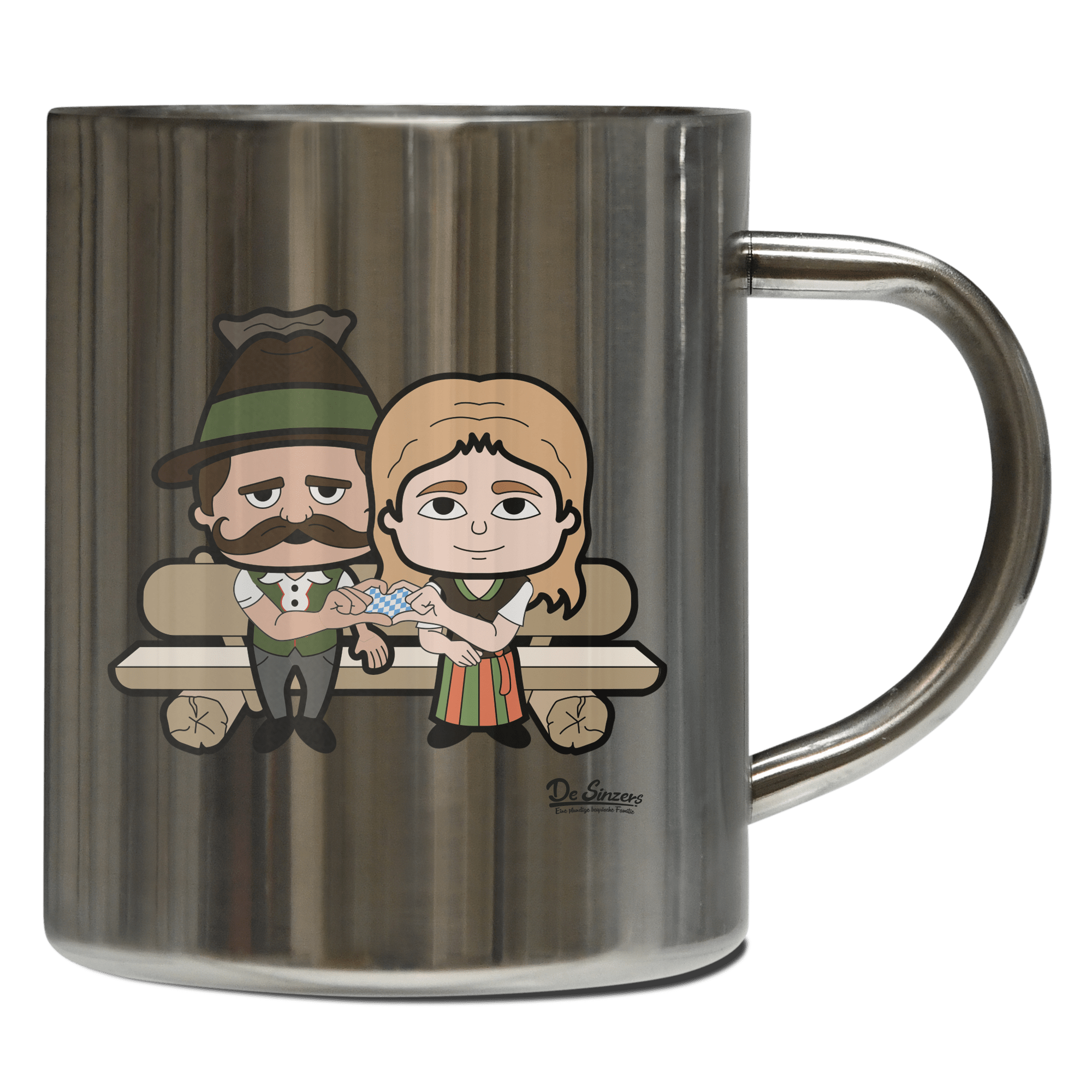 De Sinzers Paar Gartenbank Edelstahl Kaffeetasse 400ml Grosser Arber Front