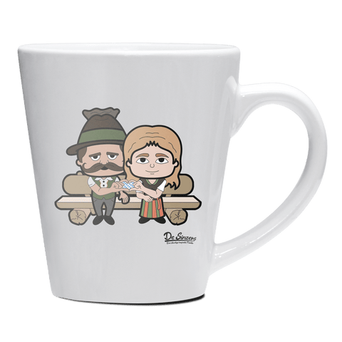 De Sinzers Paar Gartenbank Keramik Kaffeetasse 200ml Weiss Herzogstand Front