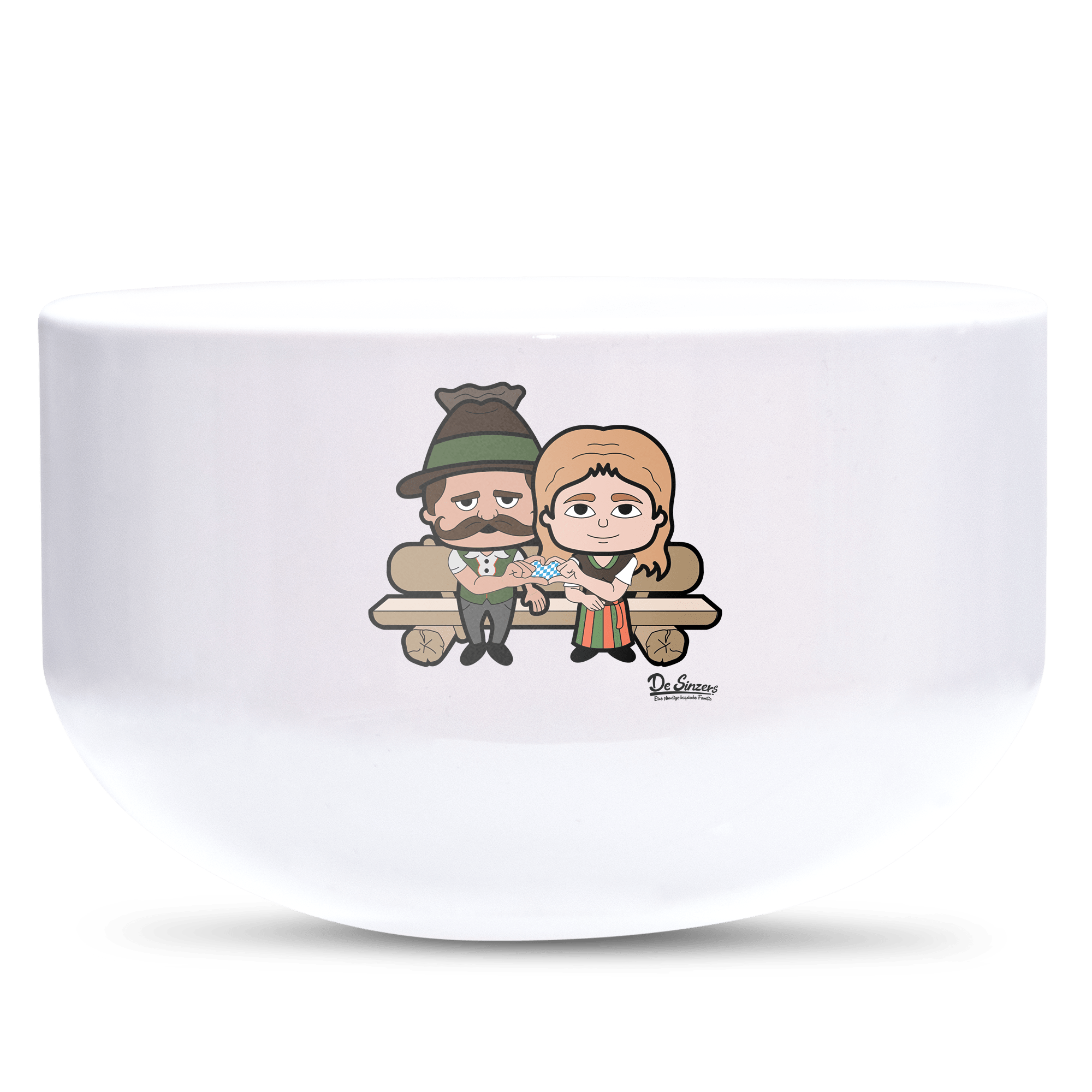 De Sinzers Paar Gartenbank Keramik Mueslischale Weiss 600ml Staffelberg Front