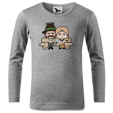De Sinzers Paar Gartenbank Longsleeve Kinder Grau Meliert Waldering Front
