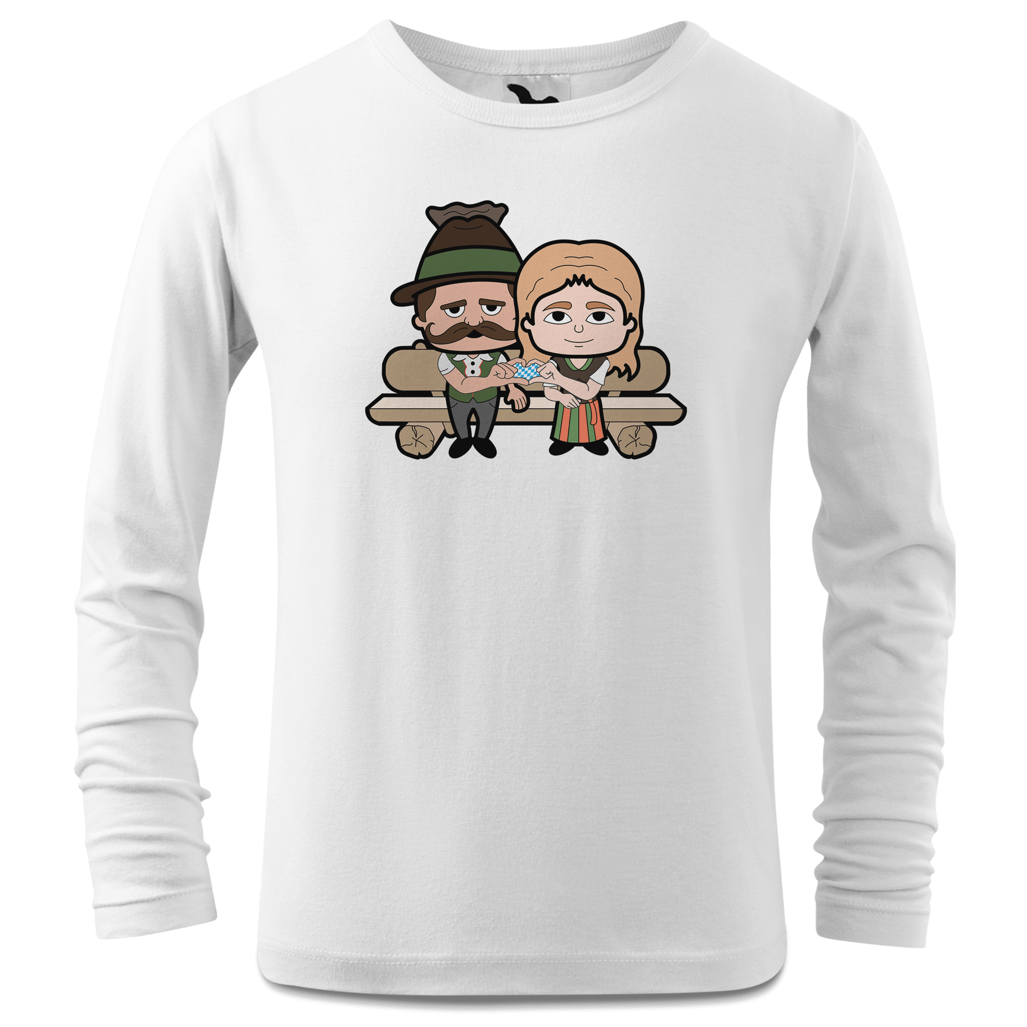 De Sinzers Paar Gartenbank Longsleeve Kinder Weiss Westerndorf Front