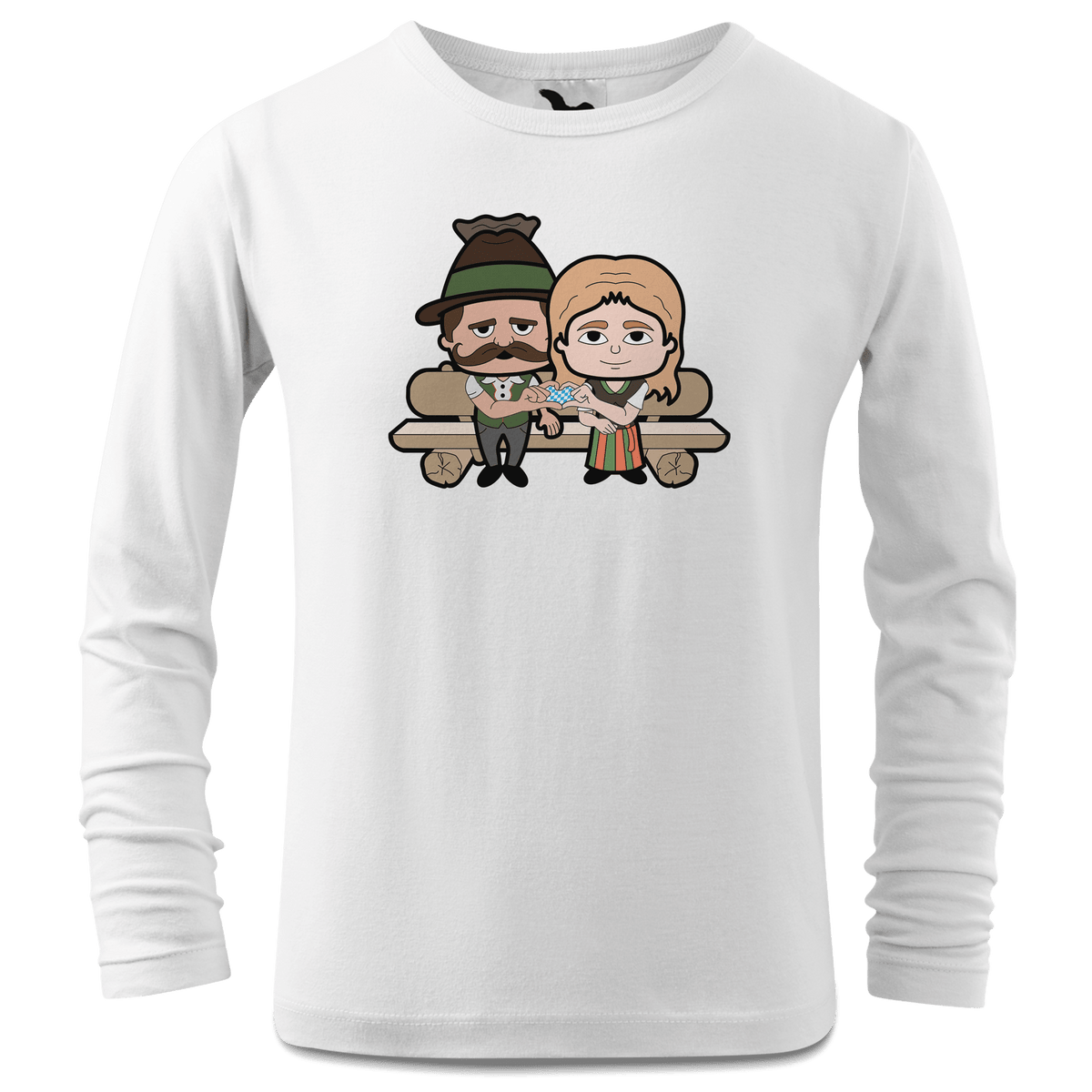De Sinzers Paar Gartenbank Longsleeve Kinder Weiss Westerndorf Front