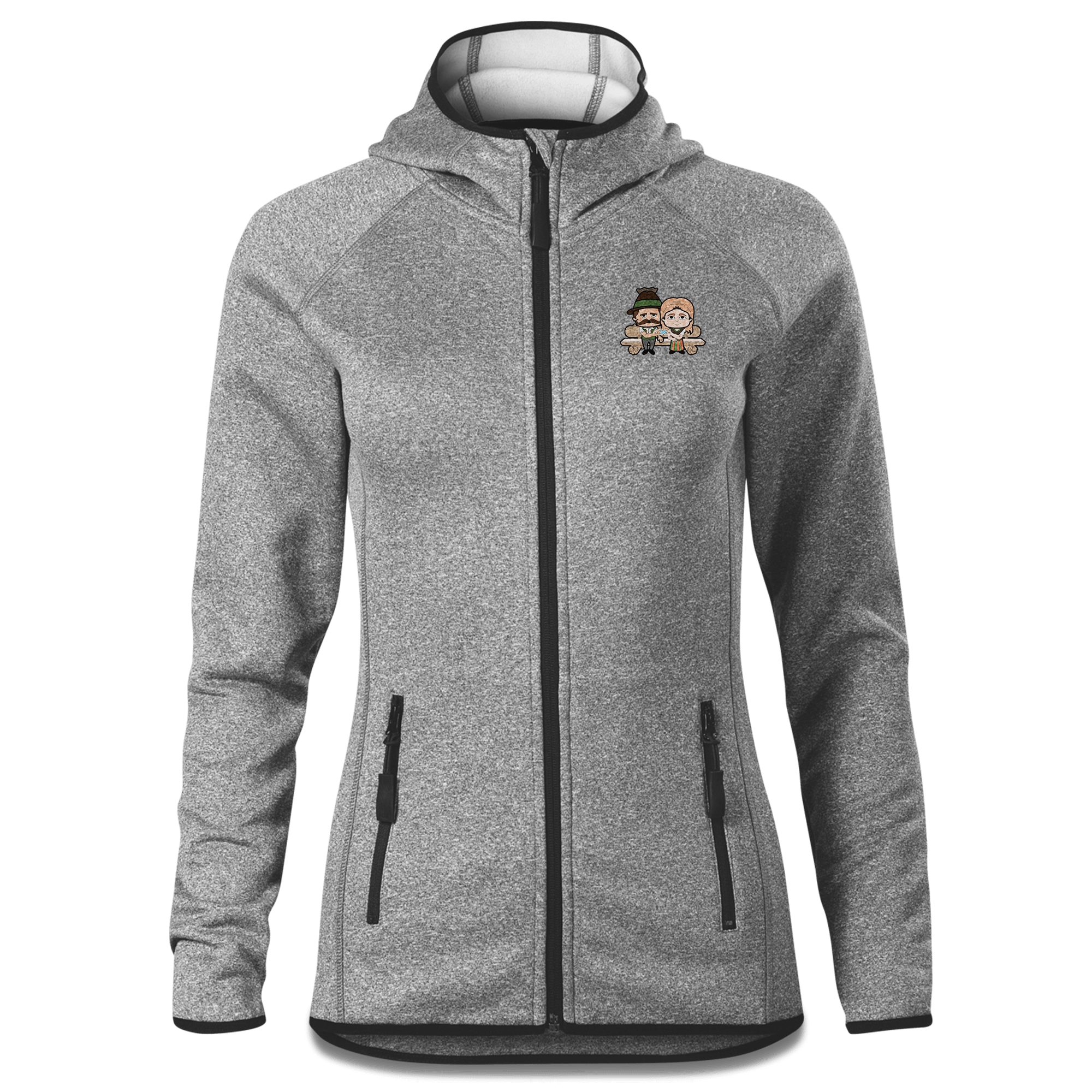 De Sinzers Paar Gartenbank Stretch Fleece Damen Grau Meliert Krottenhausmuehle Front