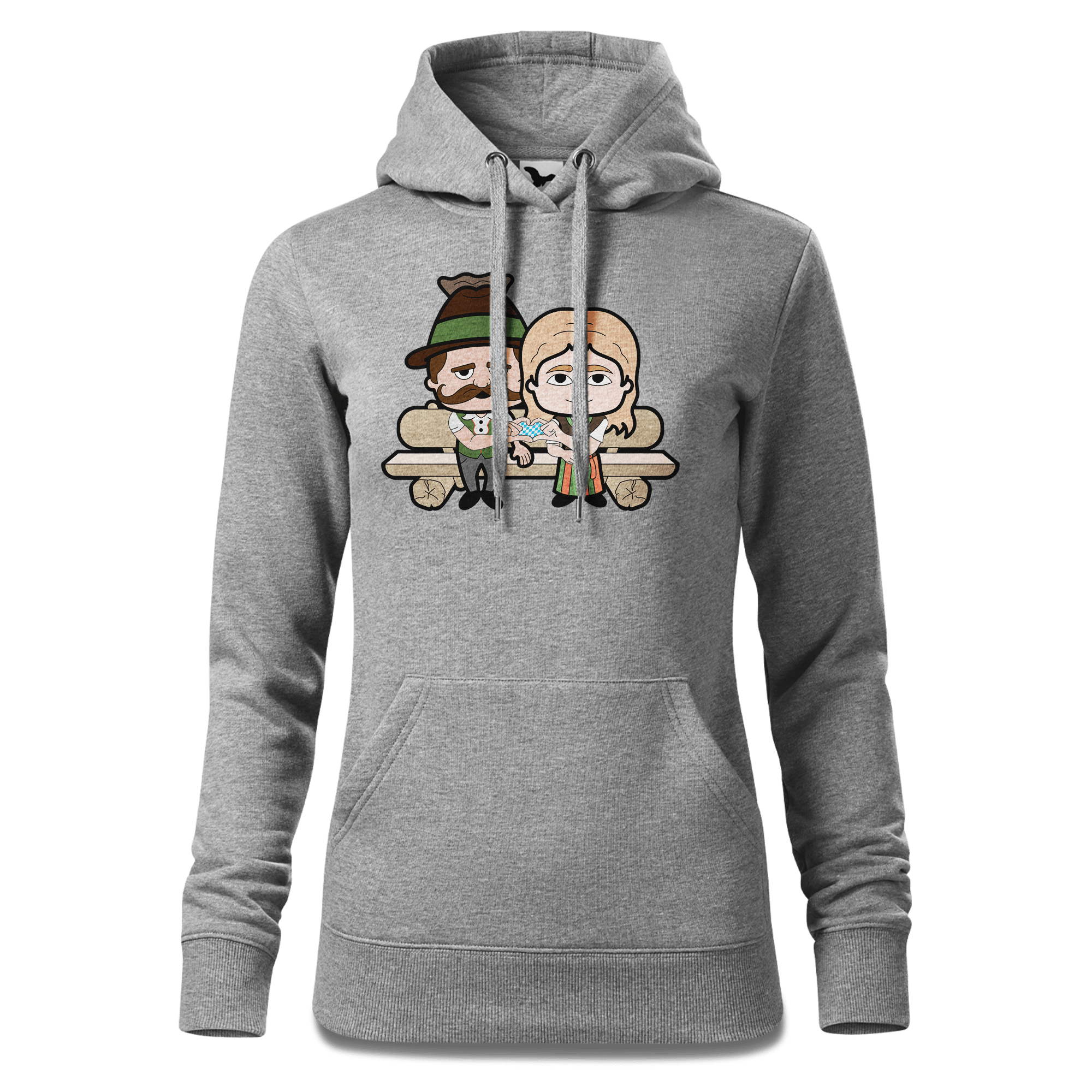 De Sinzers Paar Gartenbank Sweatshirt Hoody Damen Grau Meliert Kieling Front