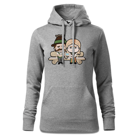 De Sinzers Paar Gartenbank Sweatshirt Hoody Damen Grau Meliert Kieling Front
