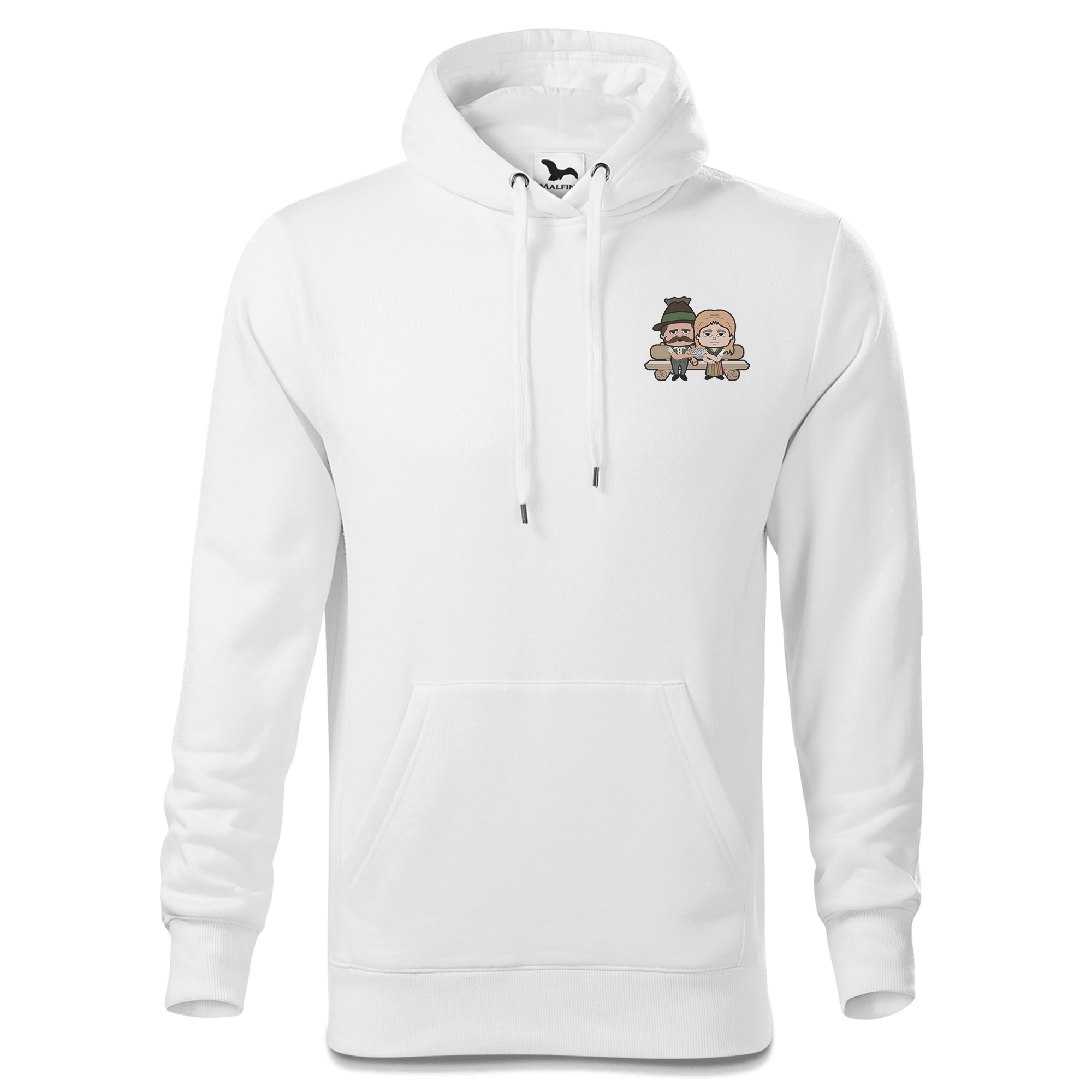 De Sinzers Paar Gartenbank Sweatshirt Hoody Herren Weiss Simssee Front