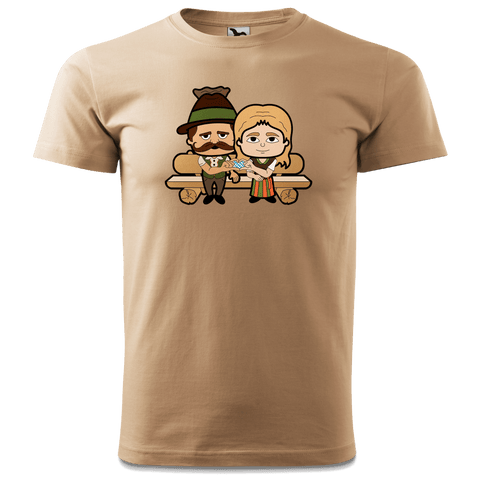 De Sinzers Paar Gartenbank T Shirt Herren Sand Hofmuehle Front