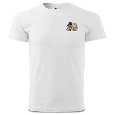 De Sinzers Paar Gartenbank T Shirt Herren Weiss Landlmuehle Front