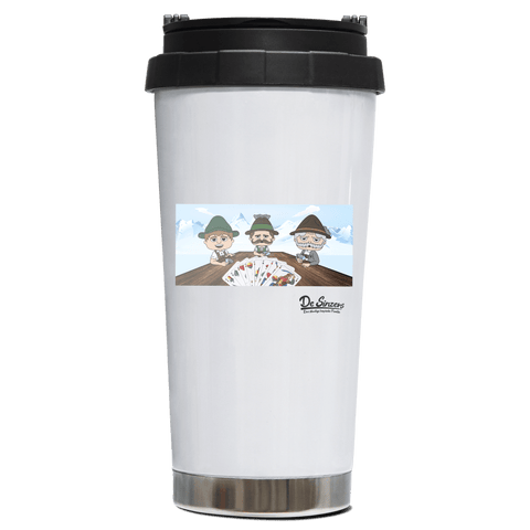 De Sinzers Weiber Schafkopfspiel Edelstahl Trinkbecher To Go 470ml Weiss Wildbarren Front