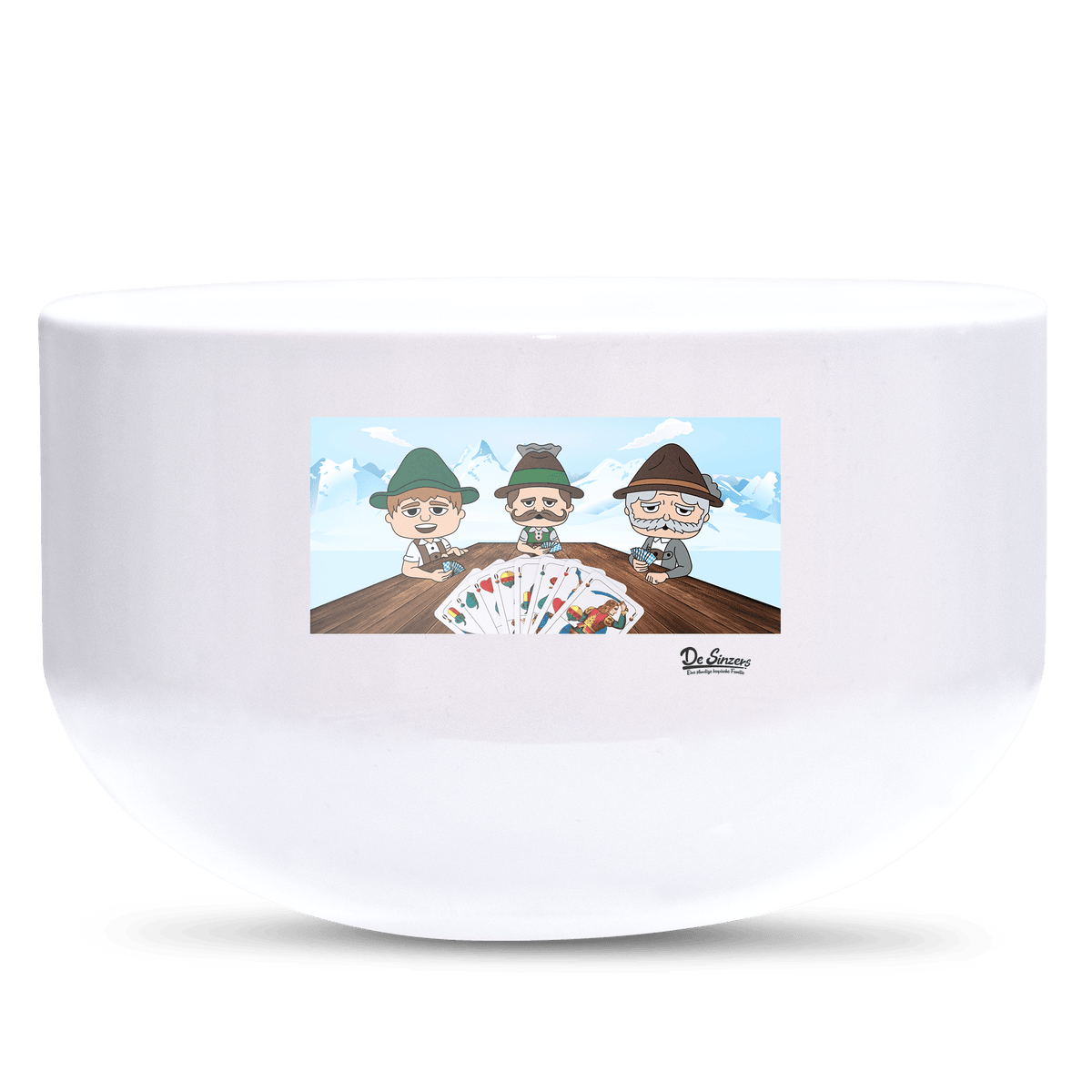 De Sinzers Weiber Schafkopfspiel Keramik Mueslischale Weiss 600ml Staffelberg Front