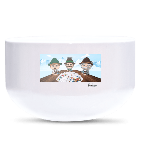 De Sinzers Weiber Schafkopfspiel Keramik Mueslischale Weiss 600ml Staffelberg Front