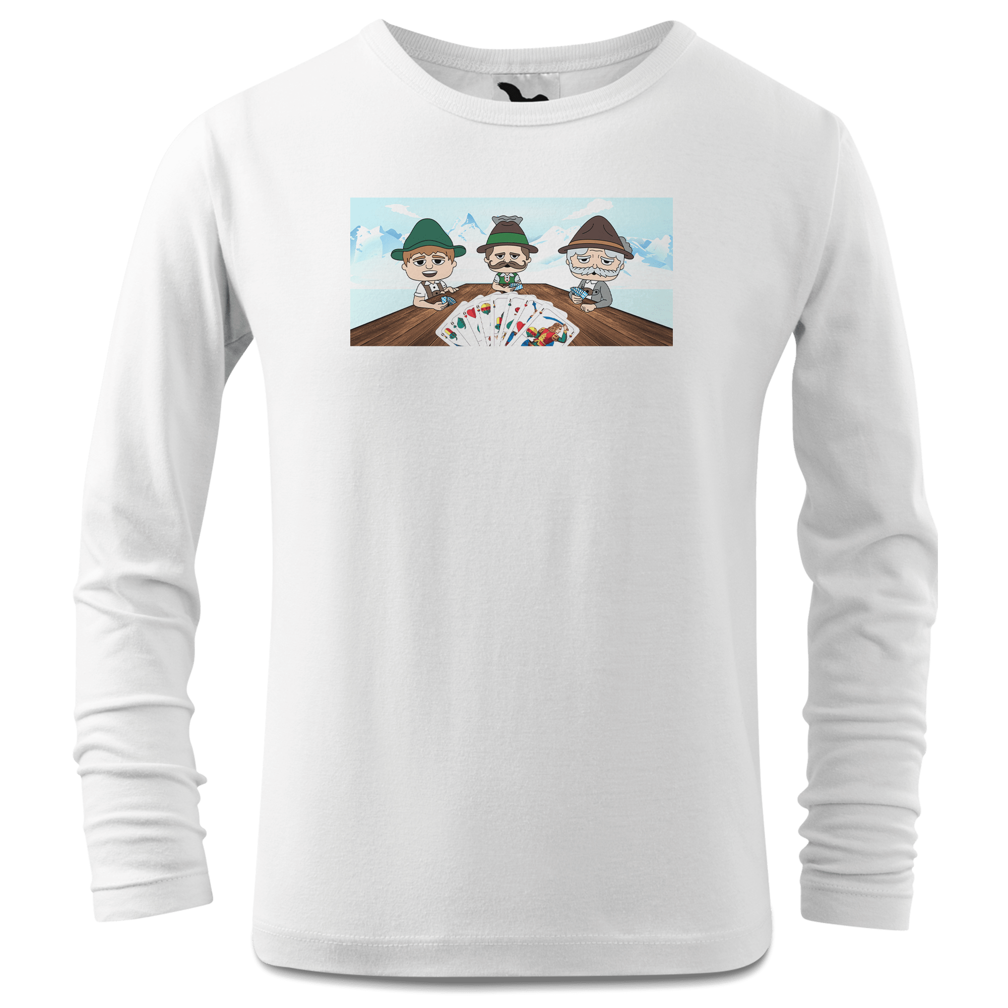 De Sinzers Weiber Schafkopfspiel Longsleeve Kinder Weiss Westerndorf Front