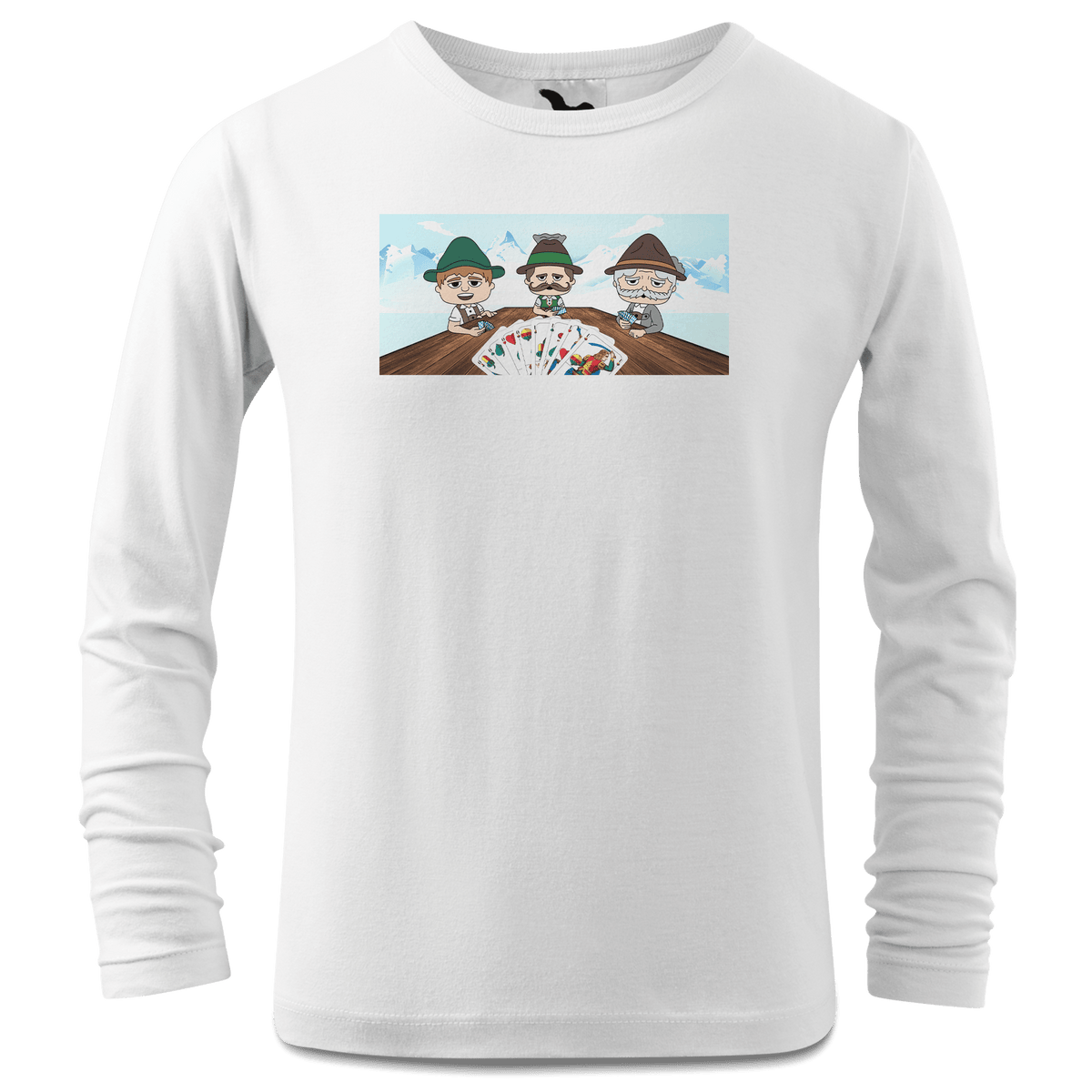 De Sinzers Weiber Schafkopfspiel Longsleeve Kinder Weiss Westerndorf Front