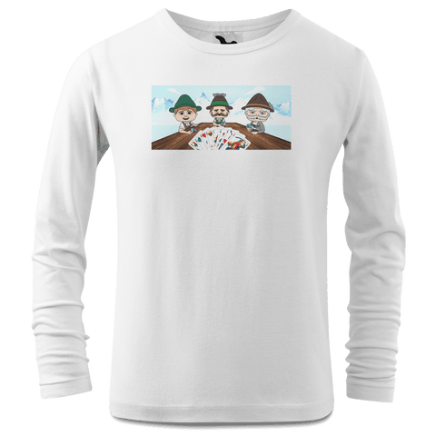 De Sinzers Weiber Schafkopfspiel Longsleeve Kinder Weiss Westerndorf Front