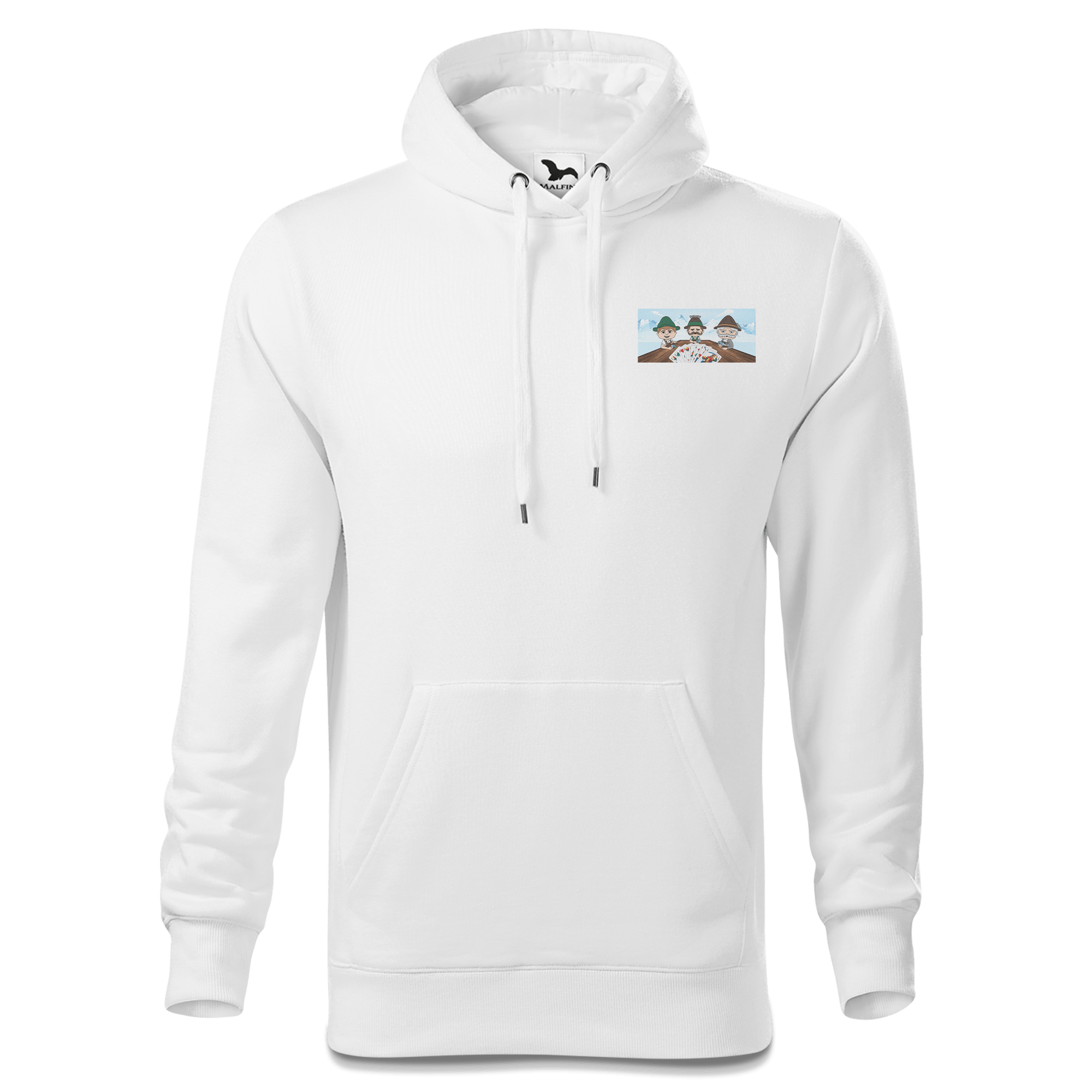 De Sinzers Weiber Schafkopfspiel Sweatshirt Hoody Herren Weiss Simssee Front