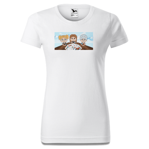 De Sinzers Weiber Schafkopfspiel T Shirt Damen Weiss Gehering Front