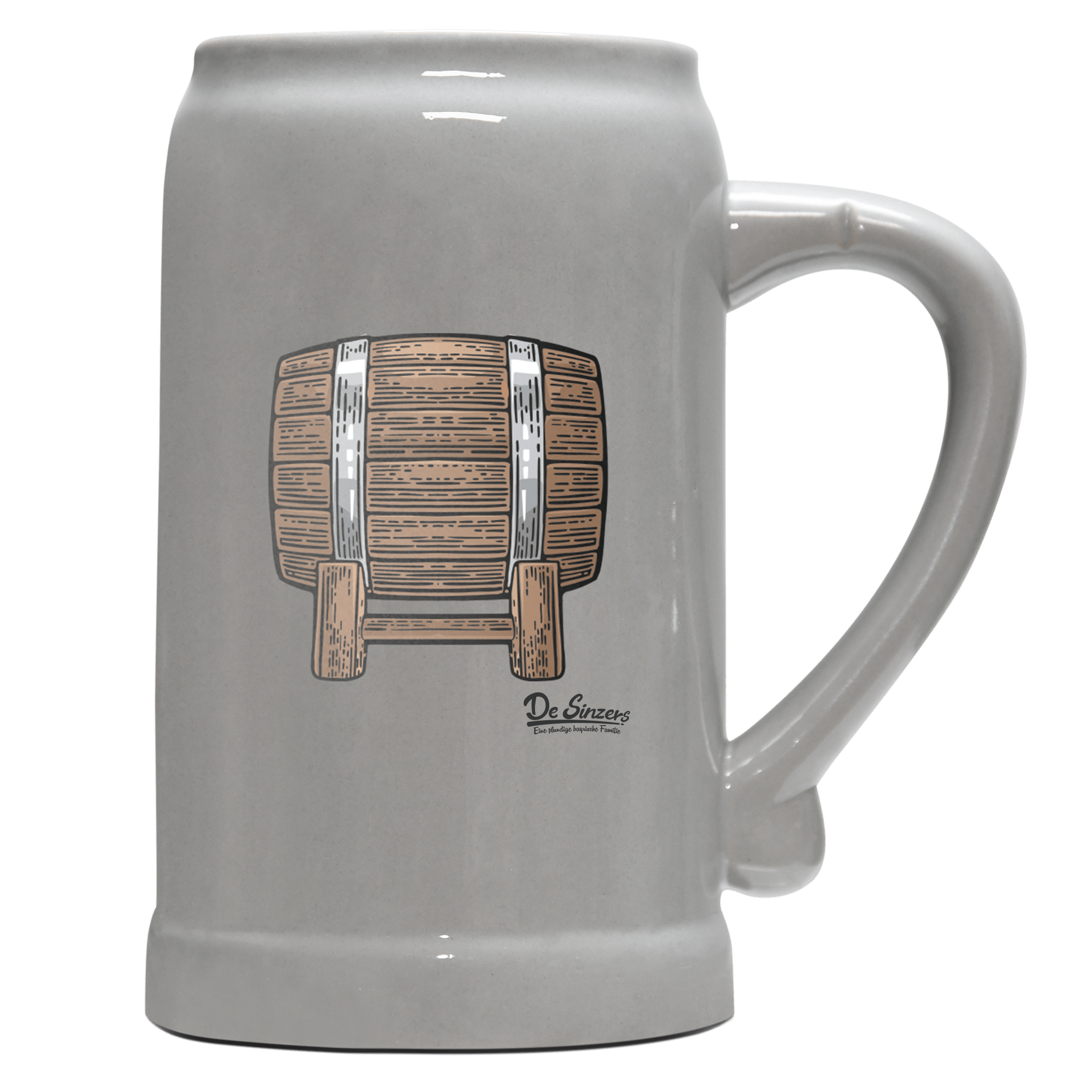 Die Elemente Bierfass Bierkrug 1000ml Grau Zugspitze Front
