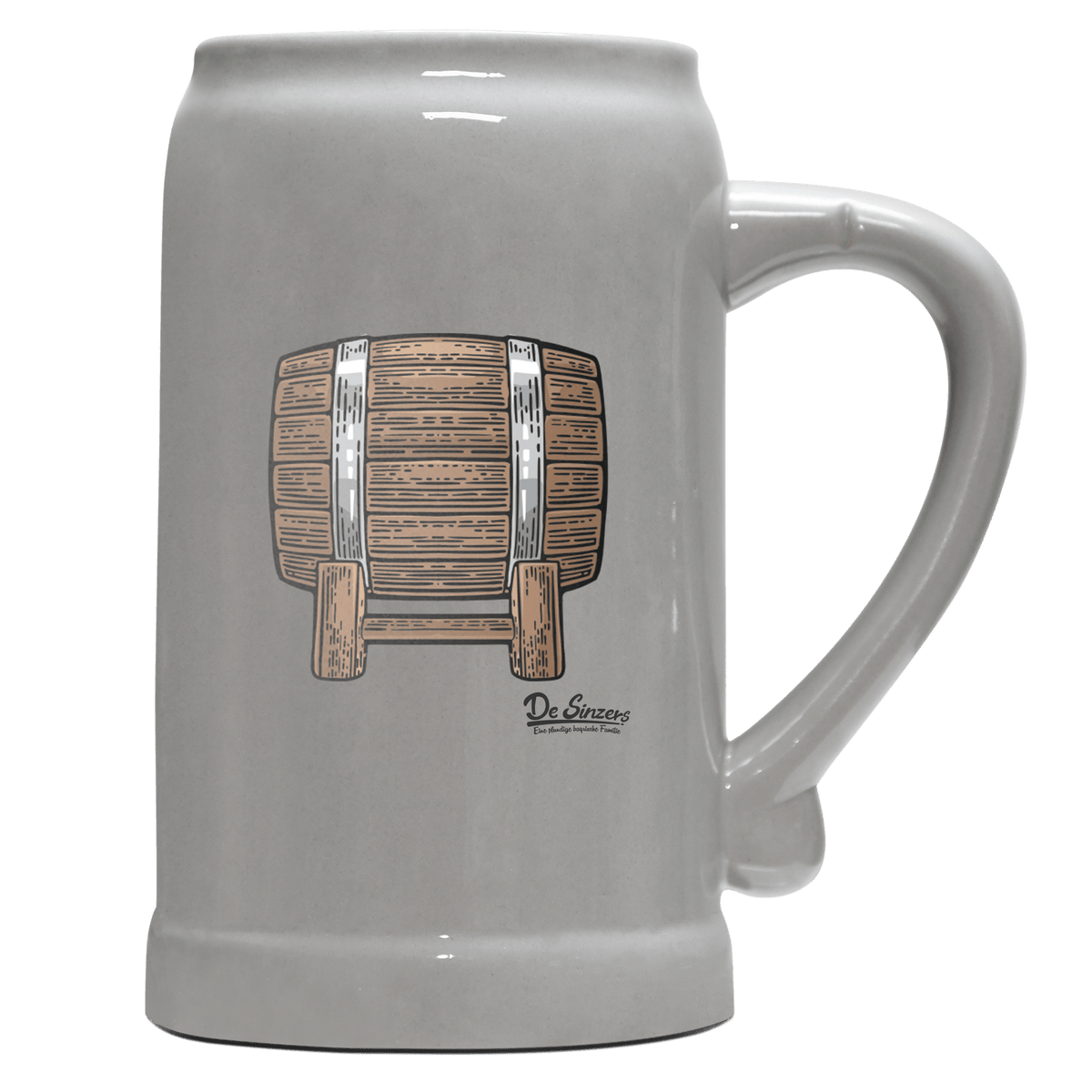Die Elemente Bierfass Bierkrug 1000ml Grau Zugspitze Front