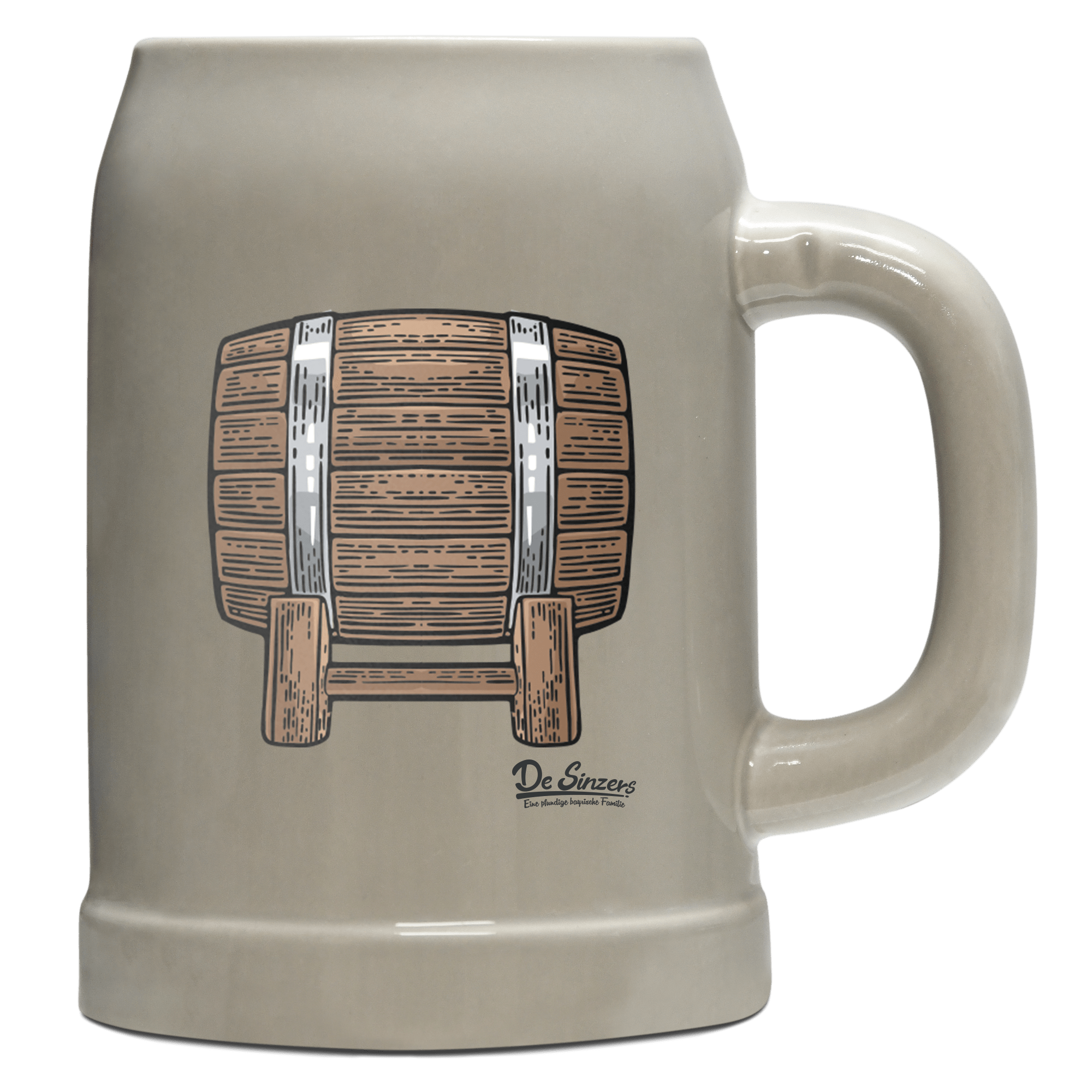 Die Elemente Bierfass Bierkrug 500ml Grau Watzmann Front