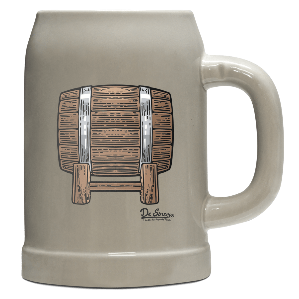 Die Elemente Bierfass Bierkrug 500ml Grau Watzmann Front