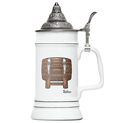 Die Elemente Bierfass Bierkrug 500ml Weiss mit Spitzdeckel Wendelstein Front