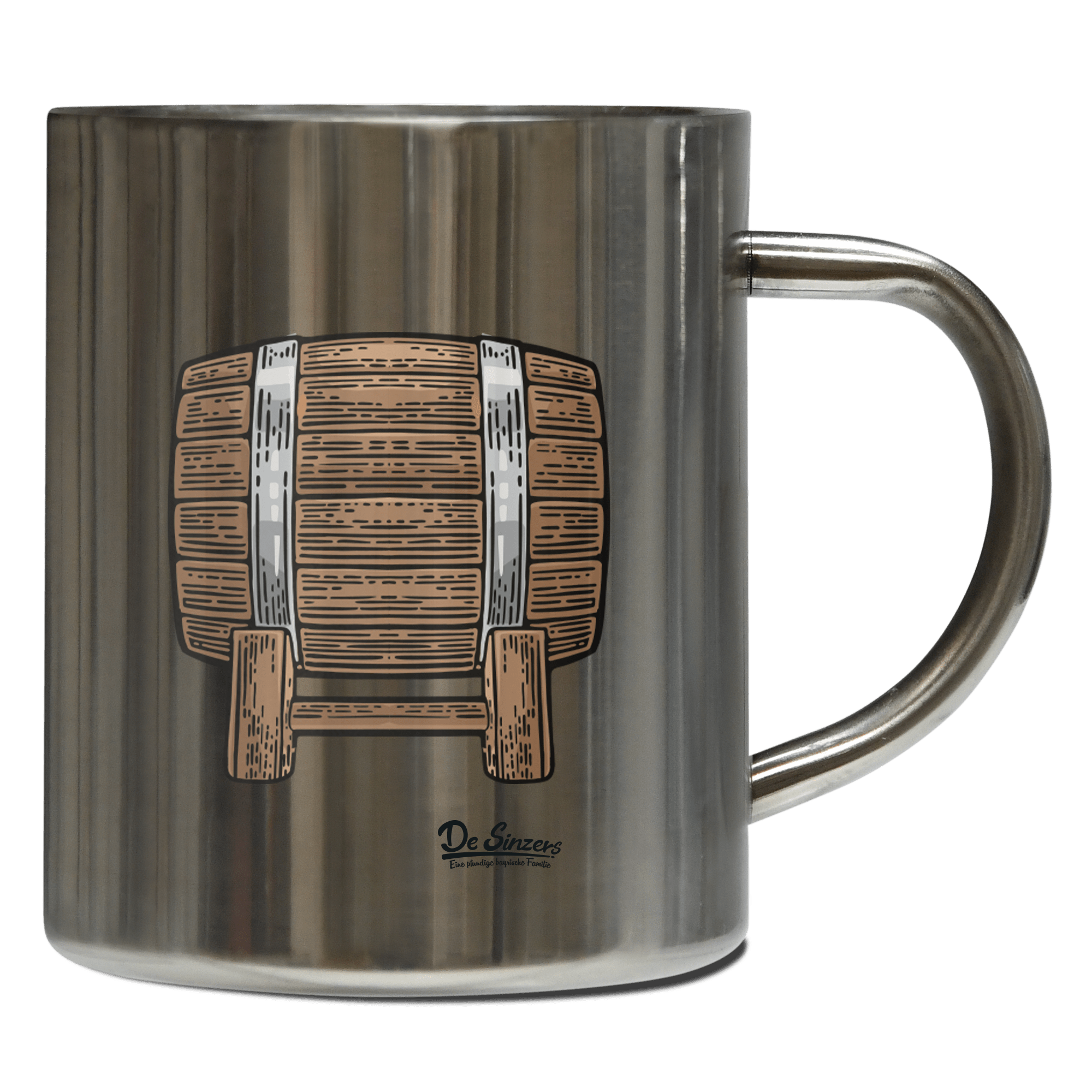 Die Elemente Bierfass Edelstahl Kaffeetasse 400ml Grosser Arber Front