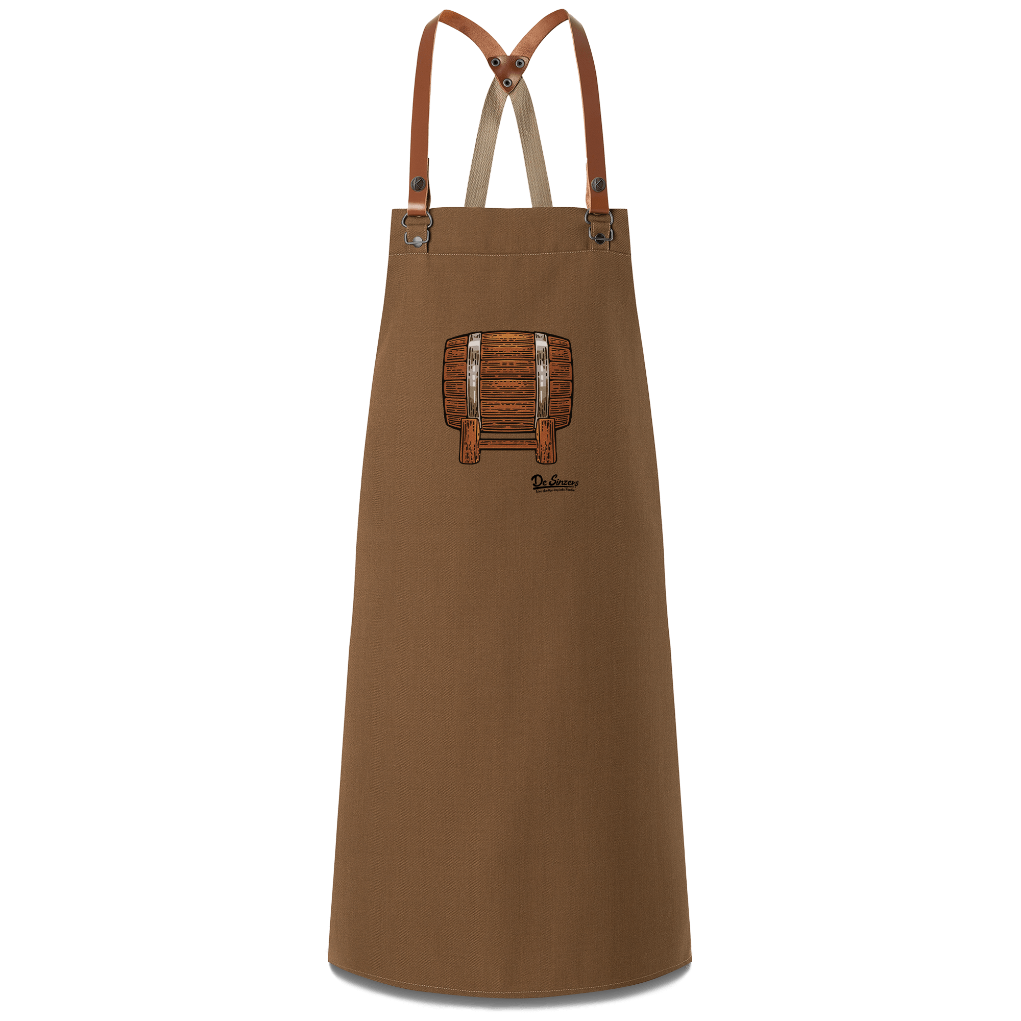 Die Elemente Bierfass Schuerze Braun Haidbichl Front