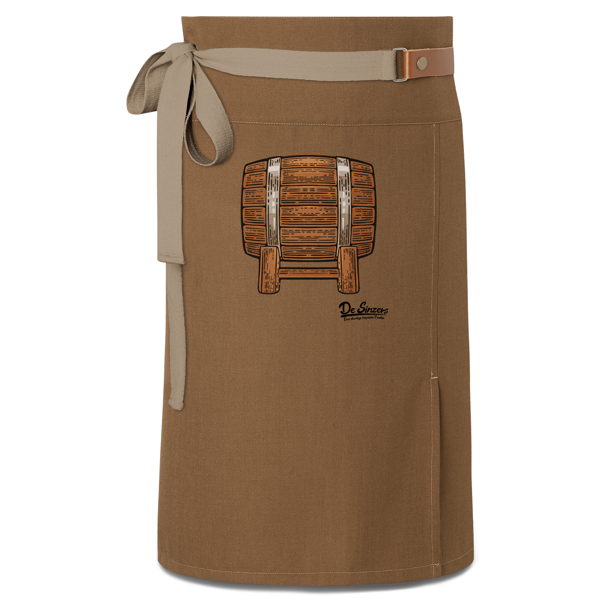 Die Elemente Bierfass Schuerze Vorbinder Braun Haidham Front