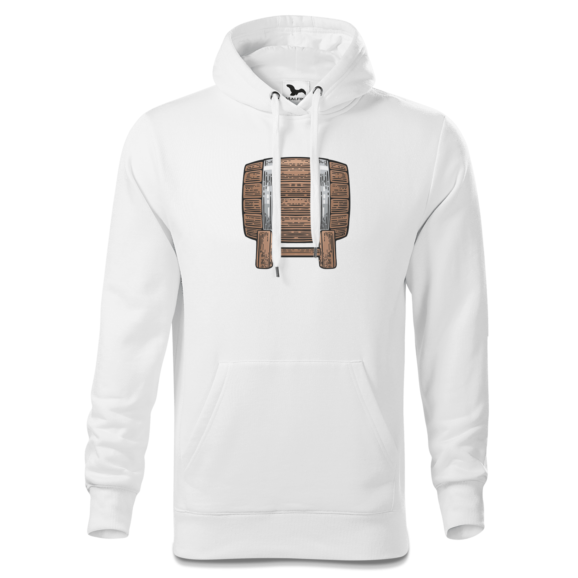 Die Elemente Bierfass Sweatshirt Hoody Herren Weiss Reikering Front