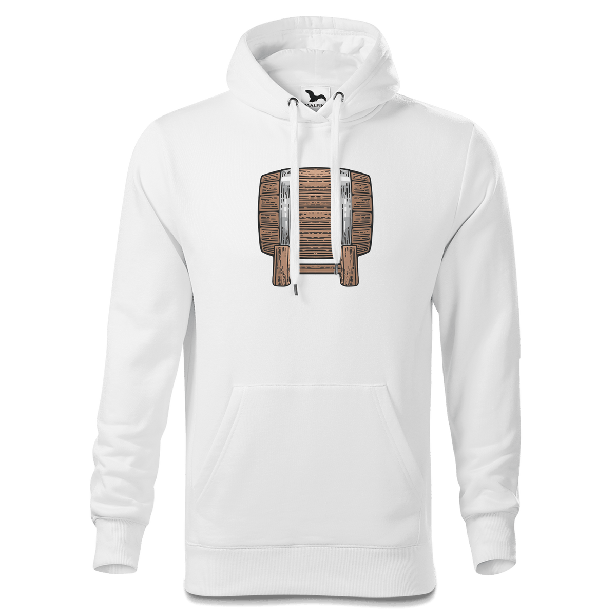 Die Elemente Bierfass Sweatshirt Hoody Herren Weiss Reikering Front