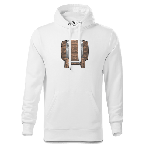 Die Elemente Bierfass Sweatshirt Hoody Herren Weiss Reikering Front