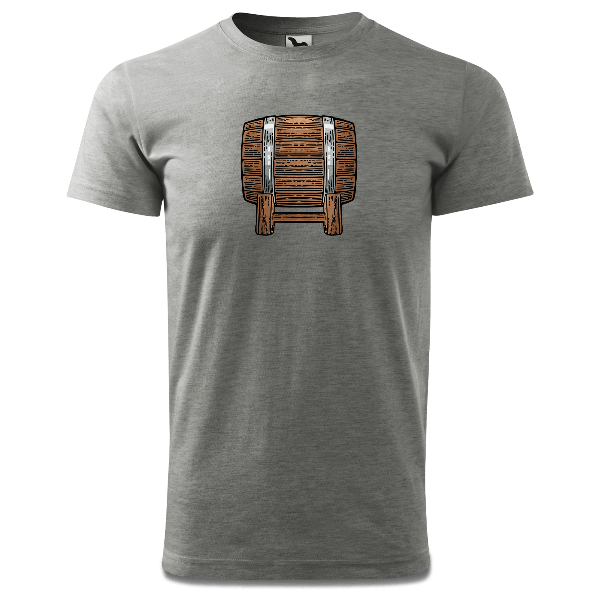 Die Elemente Bierfass T Shirt Herren Grau Meliert Hofau Front