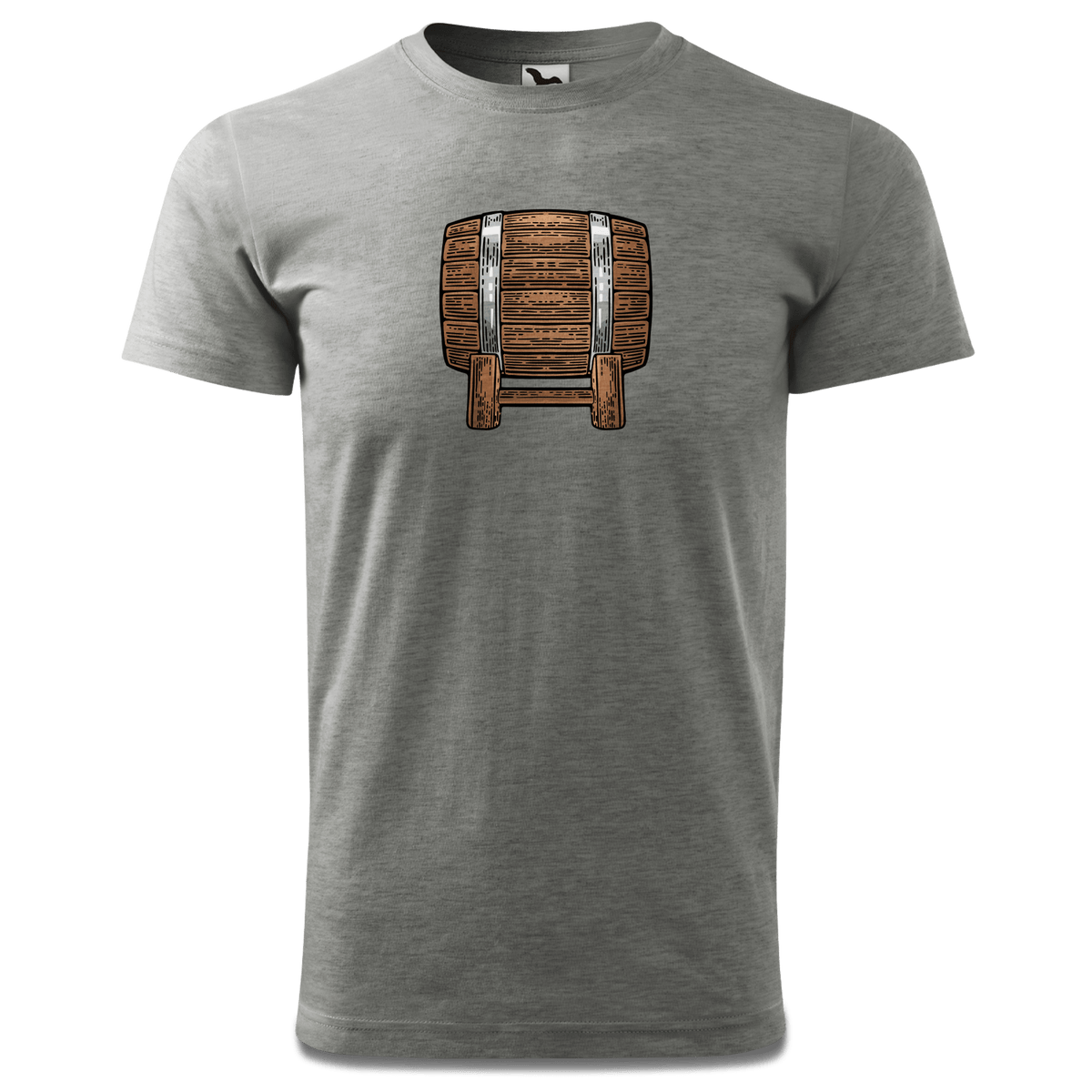 Die Elemente Bierfass T Shirt Herren Grau Meliert Hofau Front