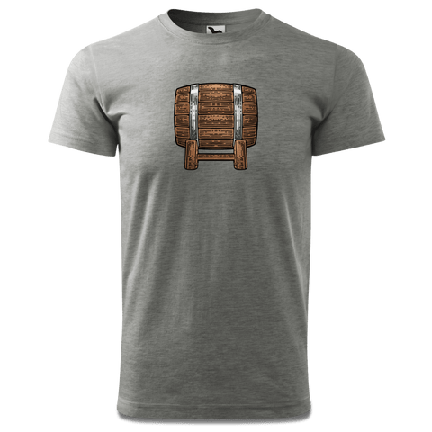 Die Elemente Bierfass T Shirt Herren Grau Meliert Hofau Front