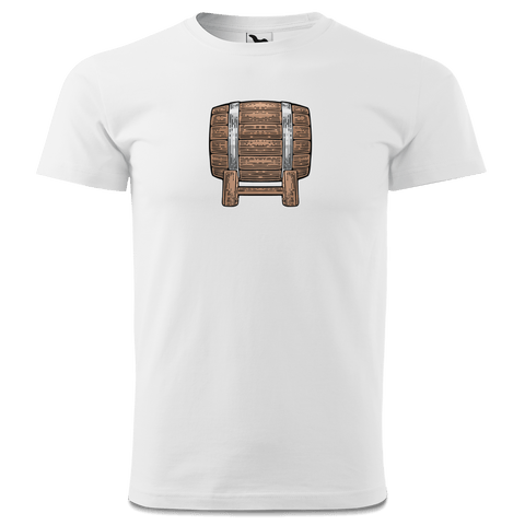 Die Elemente Bierfass T Shirt Herren Weiss Landl Front
