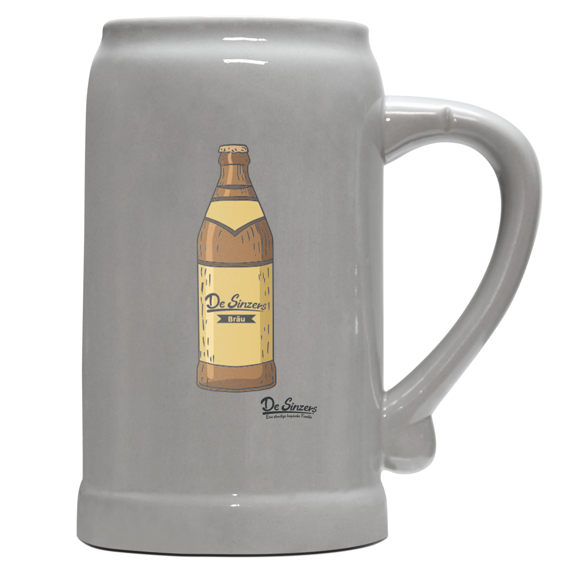 Die Elemente Bierflasche Bierkrug 1000ml Grau Zugspitze Front