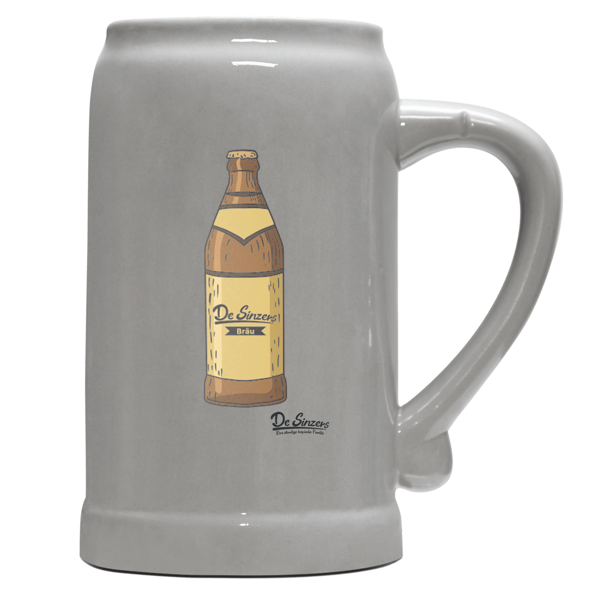 Die Elemente Bierflasche Bierkrug 1000ml Grau Zugspitze Front