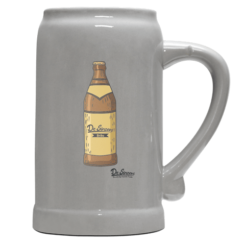 Die Elemente Bierflasche Bierkrug 1000ml Grau Zugspitze Front