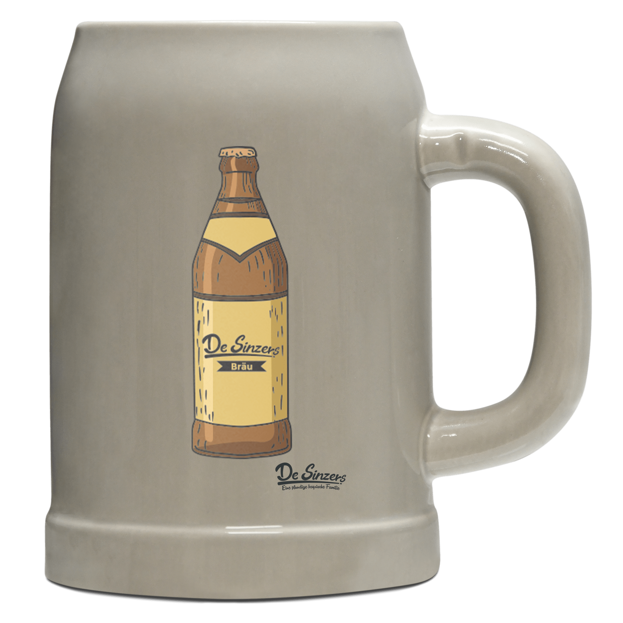 Die Elemente Bierflasche Bierkrug 500ml Grau Watzmann Front